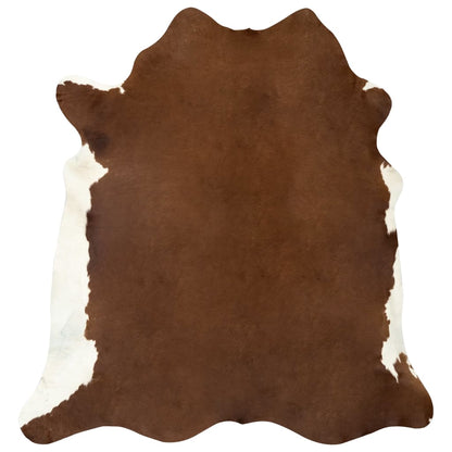 Real Cowhide Rug Brown and White 180x220 cm