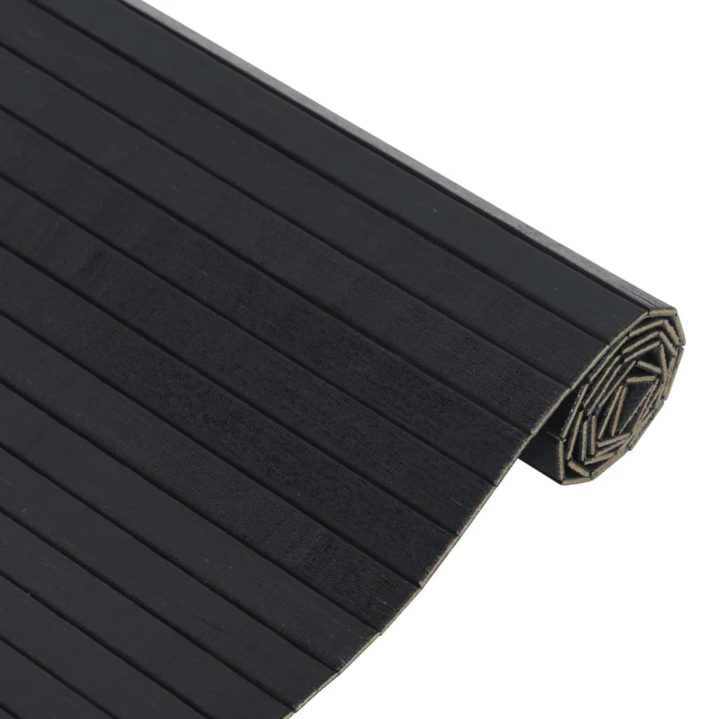 Rug Rectangular Black 60x500 cm Bamboo