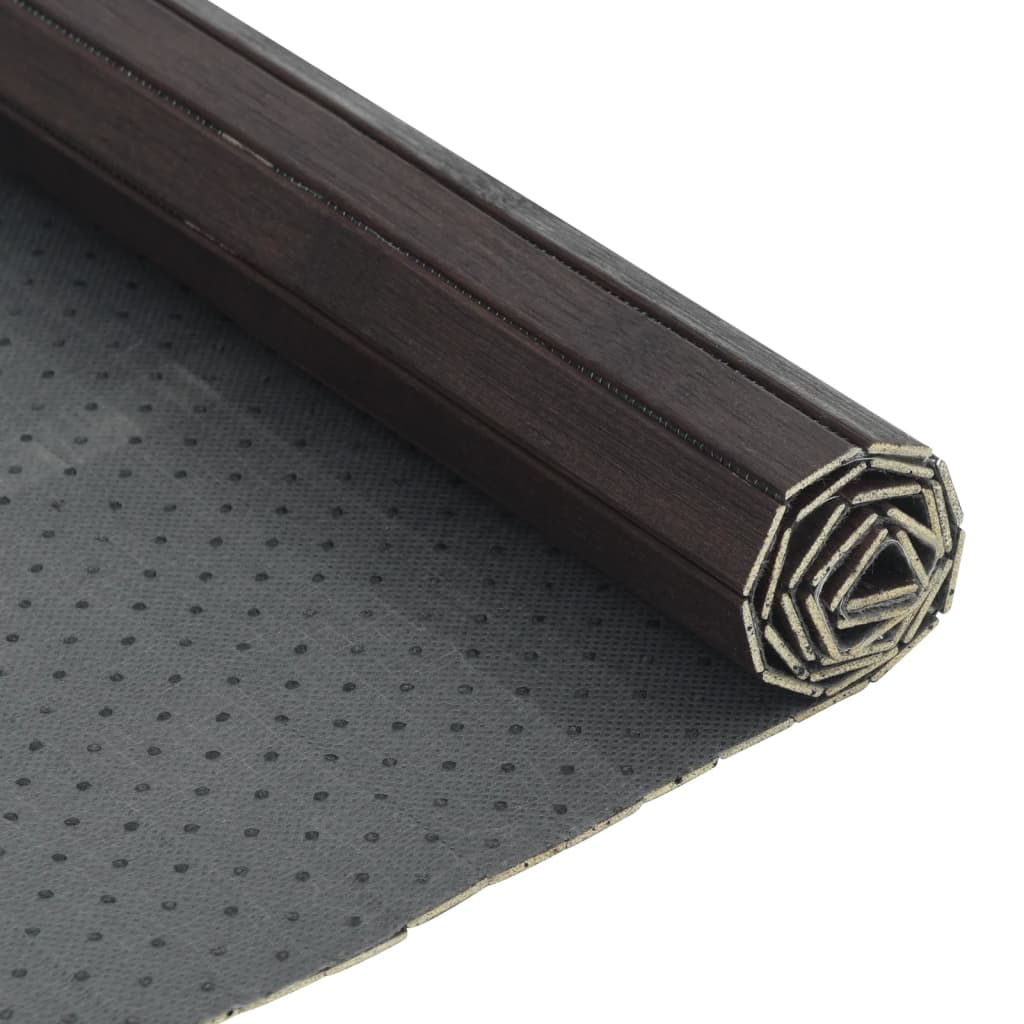 Rug Rectangular Dark Brown 60x500 cm Bamboo