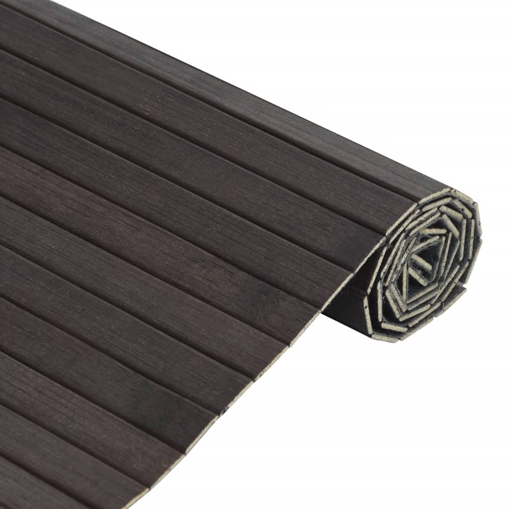 Rug Rectangular Dark Brown 70x300 cm Bamboo