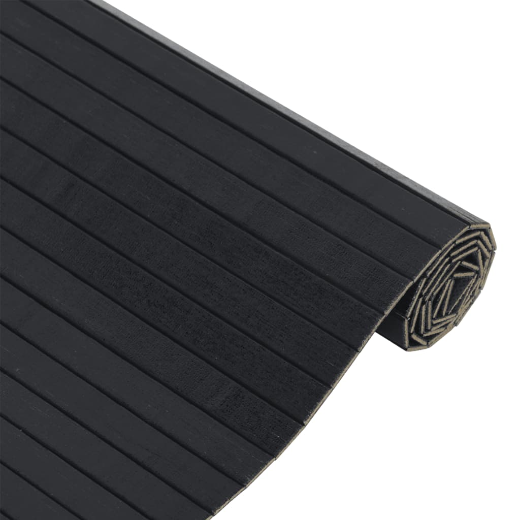 Rug Rectangular Black 70x500 cm Bamboo