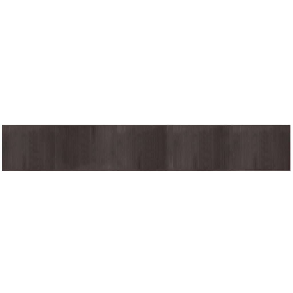 Rug Rectangular Dark Brown 80x500 cm Bamboo