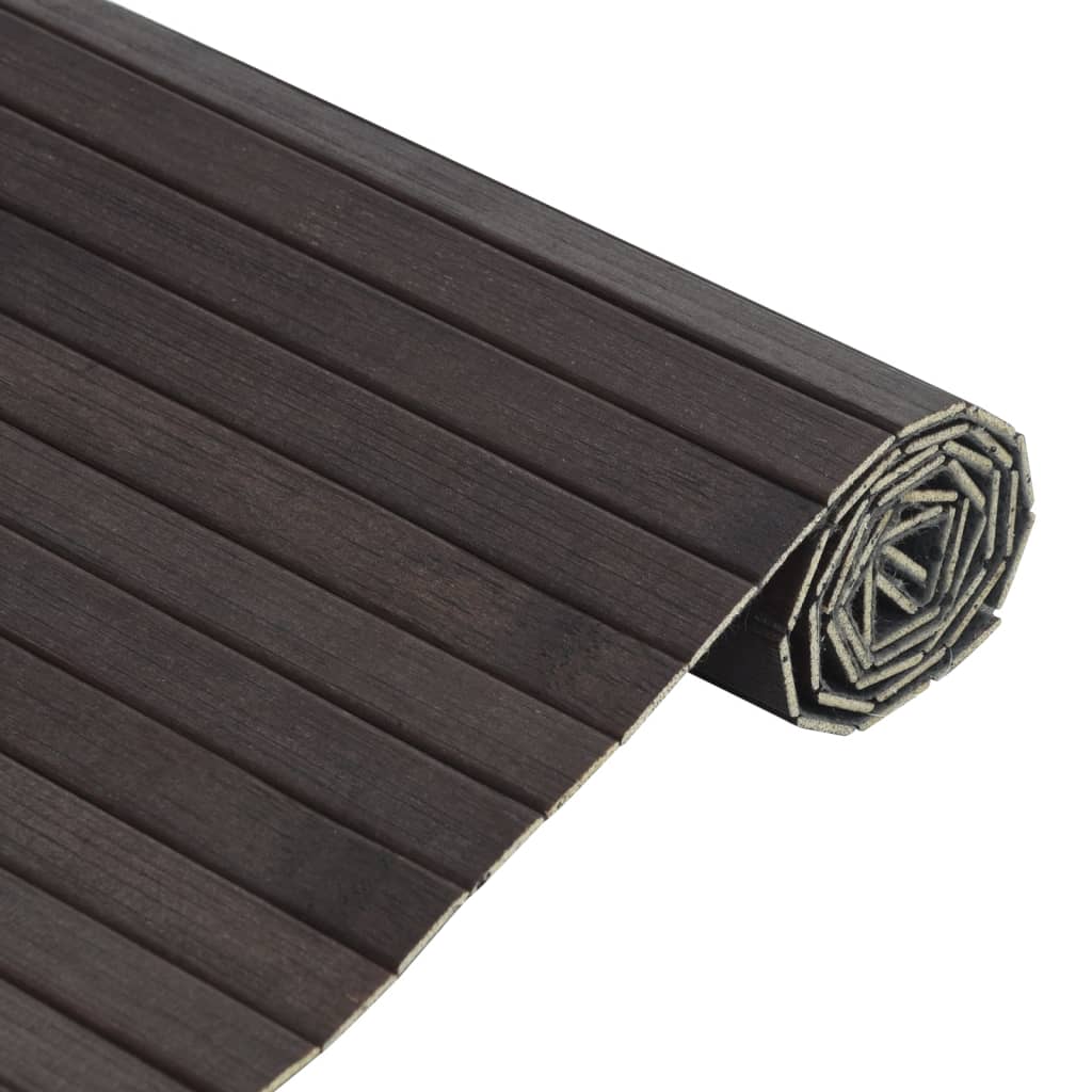 Rug Rectangular Dark Brown 100x300 cm Bamboo