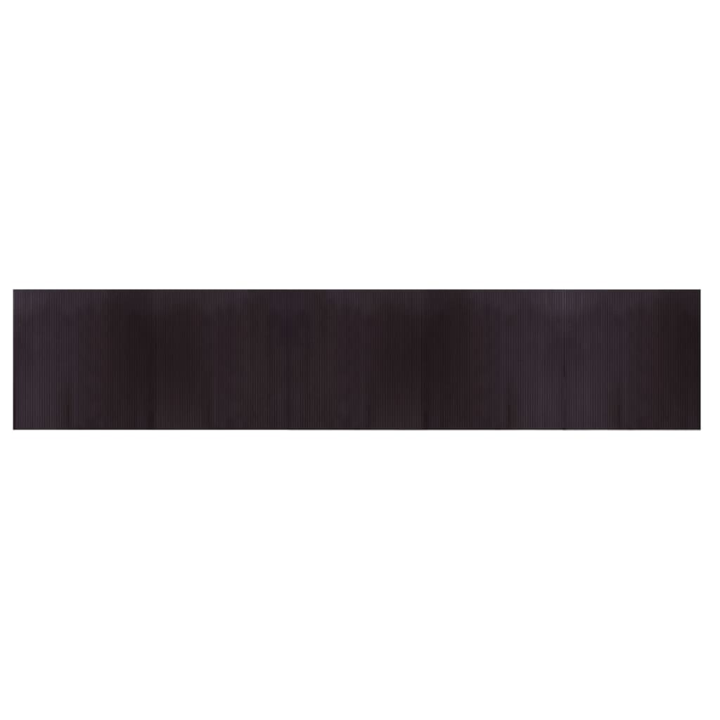 Rug Rectangular Dark Brown 100x500 cm Bamboo