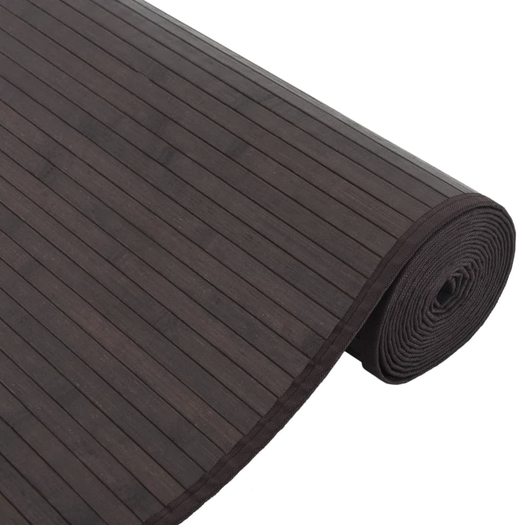 Rug Rectangular Dark Brown80x500 cm Bamboo