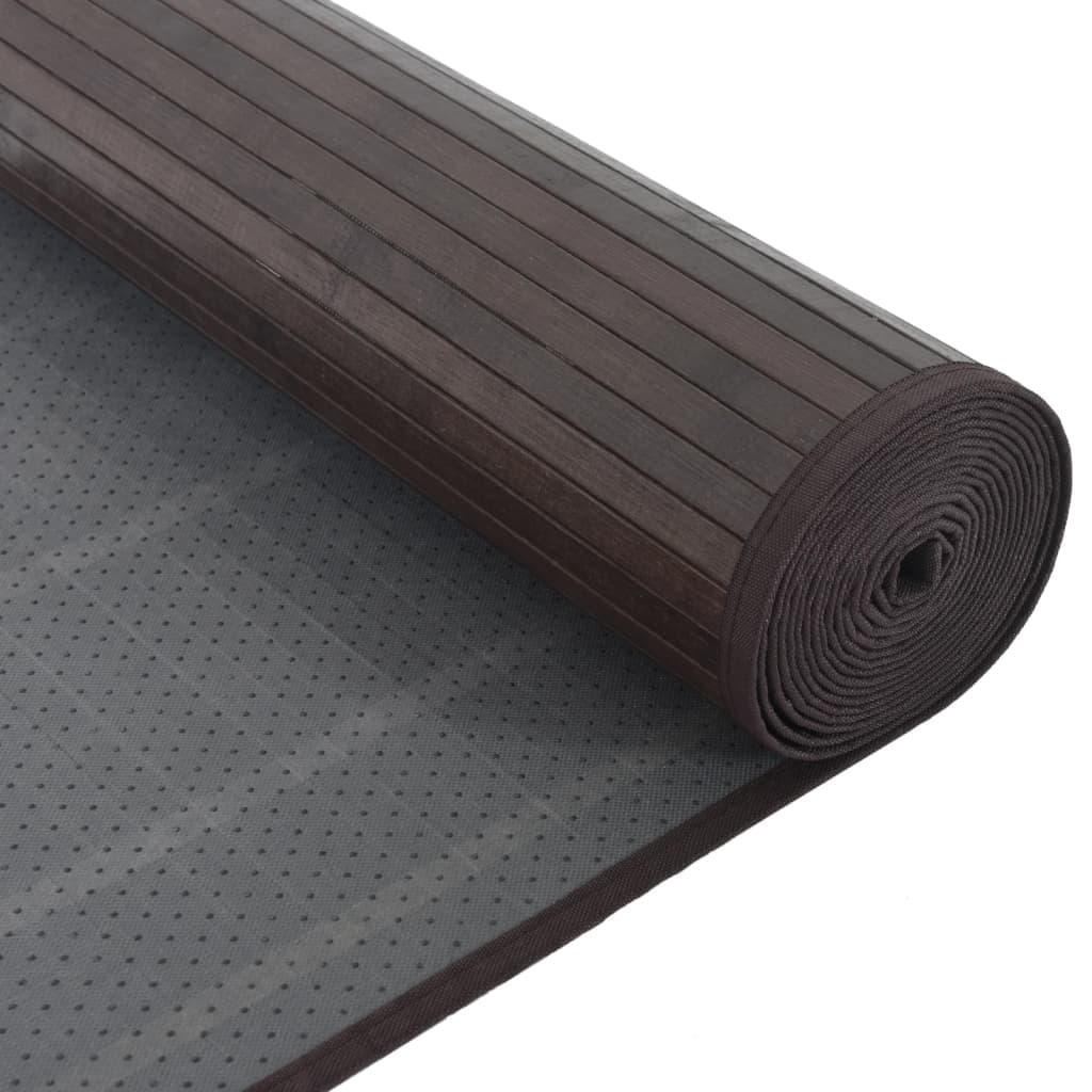 Rug Rectangular Dark Brown80x500 cm Bamboo