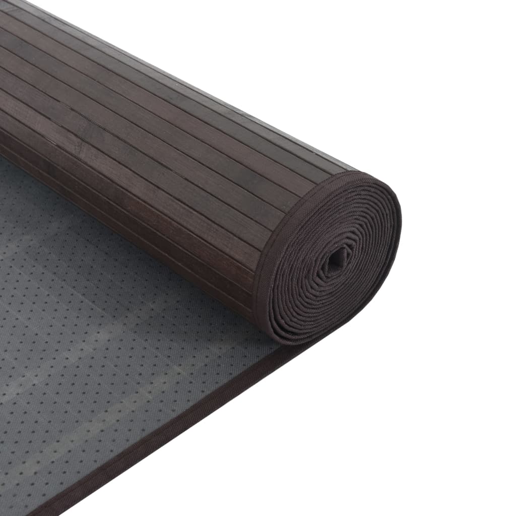 Rug Square Dark Brown100x100 cm Bamboo