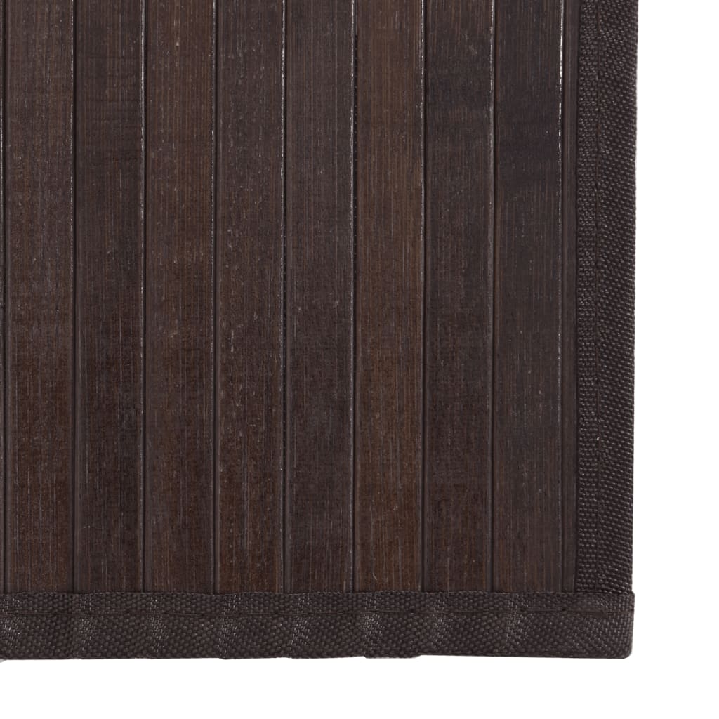 Rug Square Dark Brown100x100 cm Bamboo