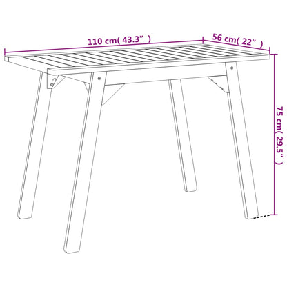 3 Piece Garden Dining Set Solid Wood Acacia