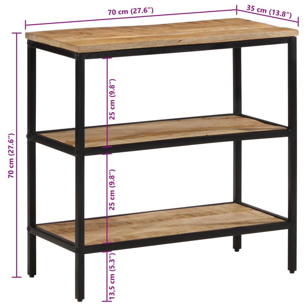 Console Table 70x35x70 cm Solid Rough Wood Mango