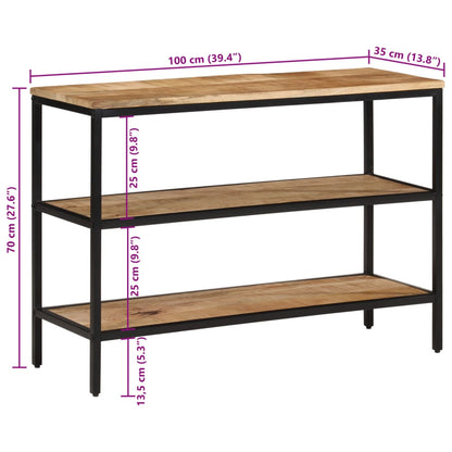 Console Table 100x35x70 cm Solid Rough Wood Mango