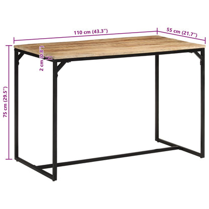 Dining Table 110x55x75 cm Solid Rough Wood Mango