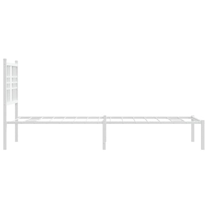 Metal Bed Frame without Mattress with Headboard White 80x200cm
