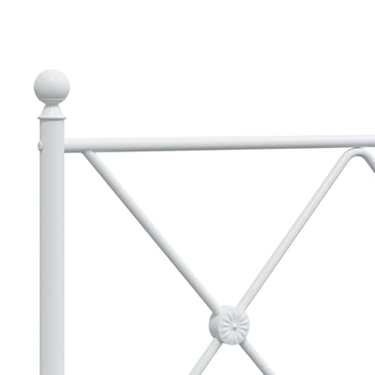Metal Bed Frame without Mattress with Headboard White 90x190cm