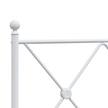Metal Bed Frame without Mattress with Footboard White 120x200cm