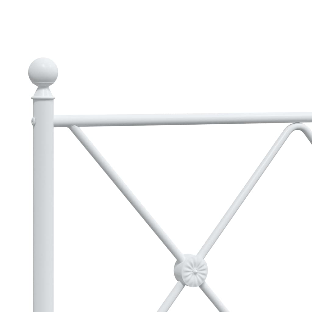 Metal Bed Frame without Mattress with Footboard White 160x200cm