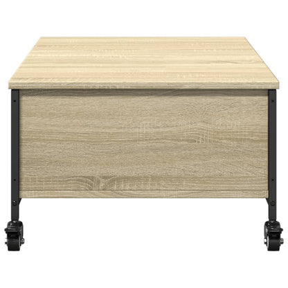 Coffee Table with Wheels Sonoma Oak 91x55x34 cm Engineered Wood