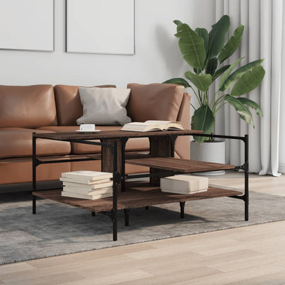 Coffee Table Brown Oak 100x100x48.5 cm Engineered Wood