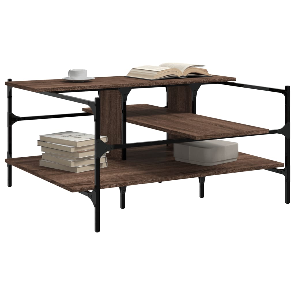 Coffee Table Brown Oak 100x100x48.5 cm Engineered Wood