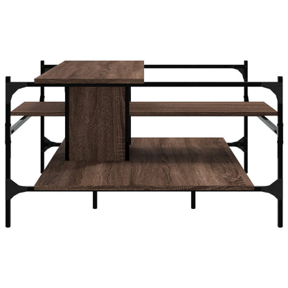 Coffee Table Brown Oak 100x100x48.5 cm Engineered Wood