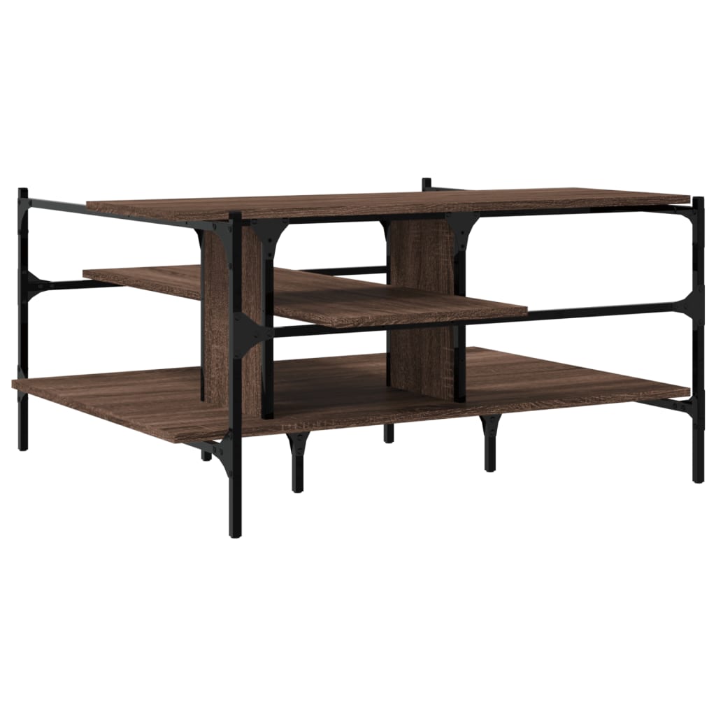 Coffee Table Brown Oak 100x100x48.5 cm Engineered Wood
