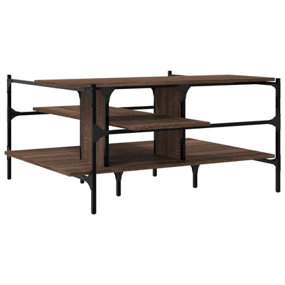 Coffee Table Brown Oak 100x100x48.5 cm Engineered Wood