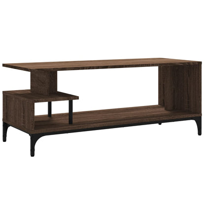 TV Cabinet Brown Oak 102x40x41 cm Engineered Wood and Powder-coated Steel