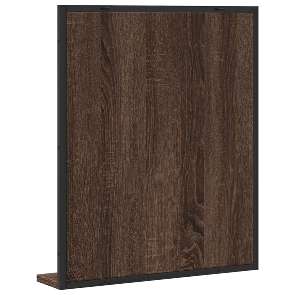 Bathroom Mirror with Shelf Brown Oak 50x12x60 cm Engineered Wood