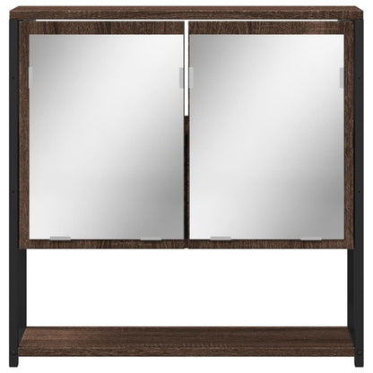 Bathroom Mirror Cabinet Brown Oak 60x16x60 cm Engineered Wood