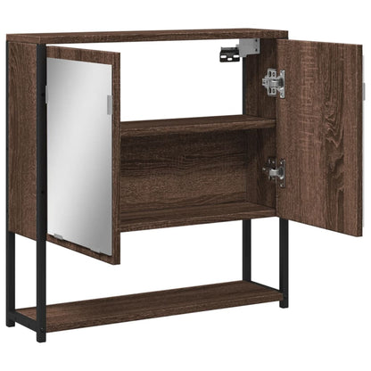 Bathroom Mirror Cabinet Brown Oak 60x16x60 cm Engineered Wood