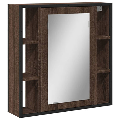 Bathroom Mirror Cabinet Brown Oak 60x16x60 cm Engineered Wood