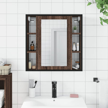 Bathroom Mirror Cabinet Brown Oak 60x16x60 cm Engineered Wood