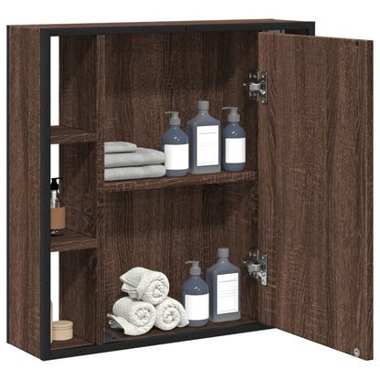 Bathroom Mirror Cabinet Brown Oak 60x16x60 cm Engineered Wood