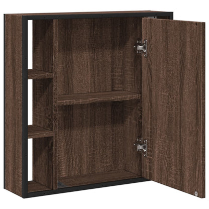 Bathroom Mirror Cabinet Brown Oak 60x16x60 cm Engineered Wood