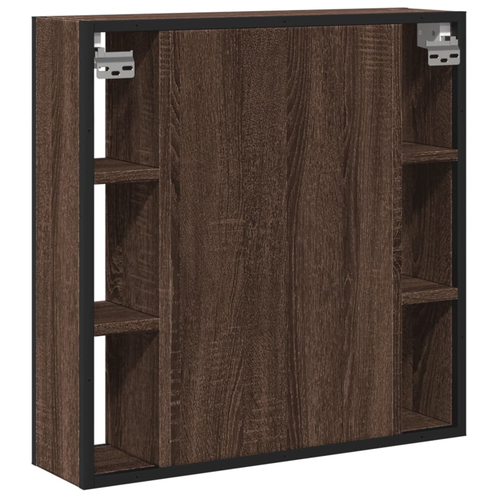 Bathroom Mirror Cabinet Brown Oak 60x16x60 cm Engineered Wood