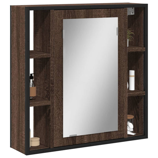 Bathroom Mirror Cabinet Brown Oak 60x16x60 cm Engineered Wood