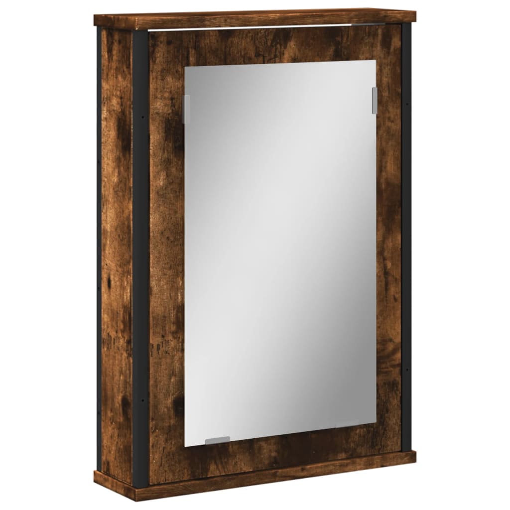 Bathroom Mirror Cabinet Smoked Oak 42x12x60 cm Engineered Wood