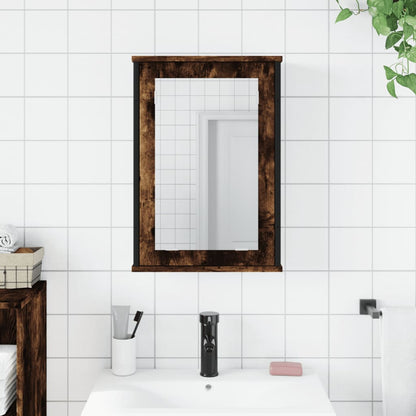 Bathroom Mirror Cabinet Smoked Oak 42x12x60 cm Engineered Wood