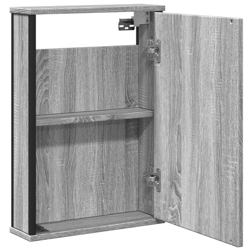 Bathroom Mirror Cabinet Grey Sonoma 42x12x60 cm Engineered Wood