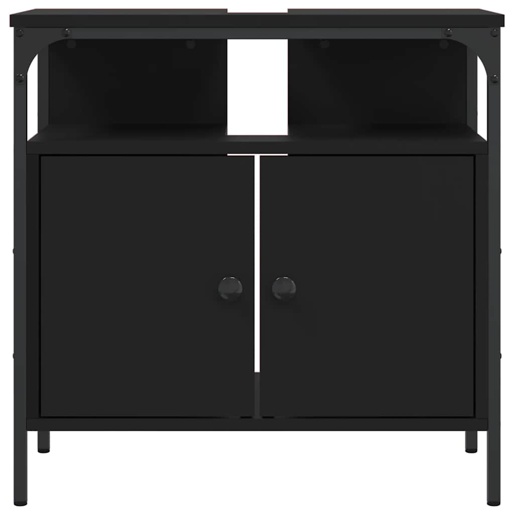 Bathroom Sink Cabinet Black 60x30x60 cm Engineered Wood