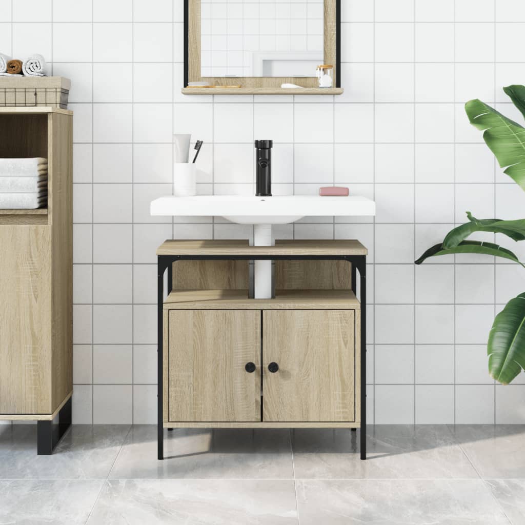 Bathroom Sink Cabinet Sonoma Oak 60x30x60 cm Engineered Wood