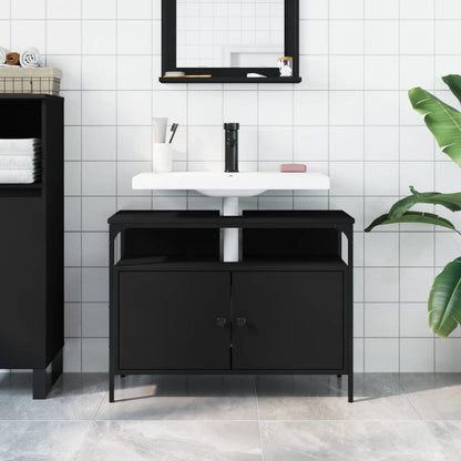 Bathroom Sink Cabinet Black 80x30x60 cm Engineered Wood