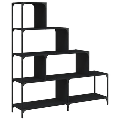 Bookcase 4-Stair Black 139x33.5x149 cm Engineered Wood