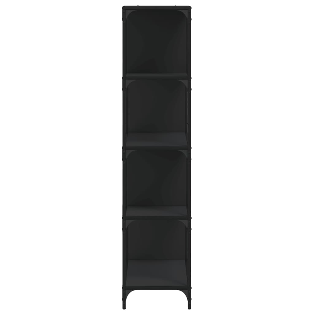 Bookcase 4-Stair Black 139x33.5x149 cm Engineered Wood