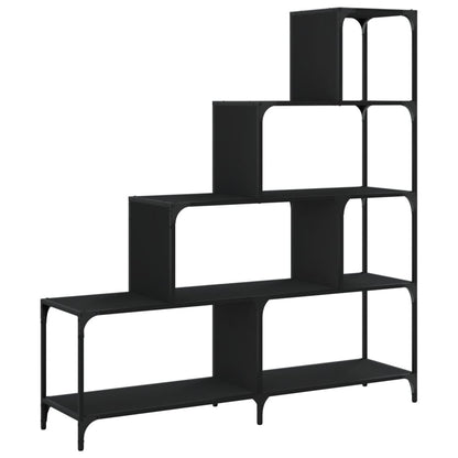 Bookcase 4-Stair Black 139x33.5x149 cm Engineered Wood