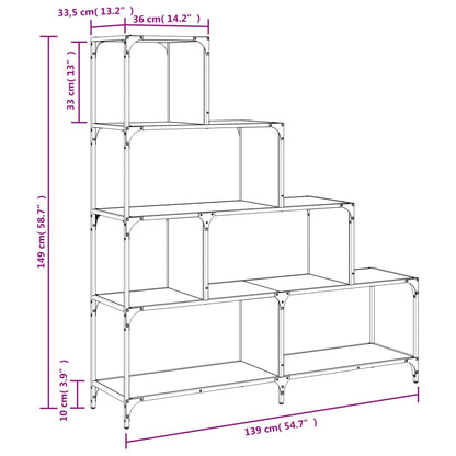 Bookcase 4-Stair Sonoma Oak 139x33.5x149 cm Engineered Wood