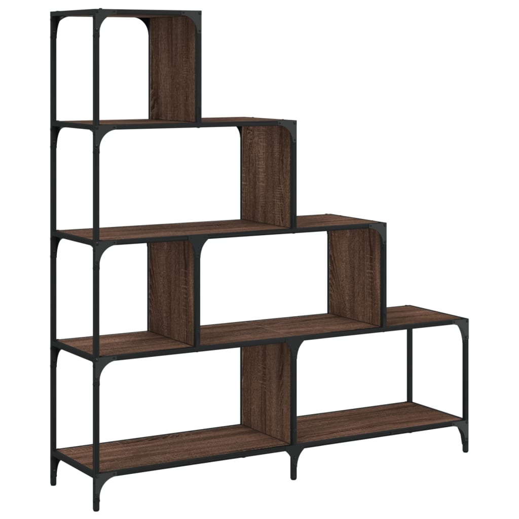 Bookcase 4-Stair Brown Oak 139x33.5x149 cm Engineered Wood