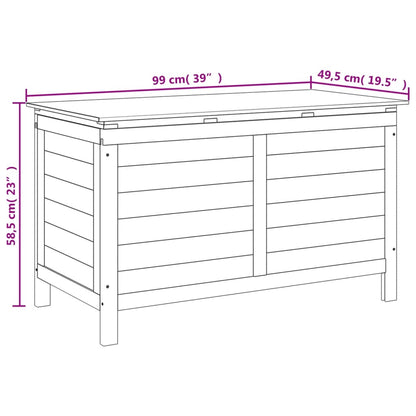 Garden Storage Box 99x49.5x58.5 cm Solid Wood Fir