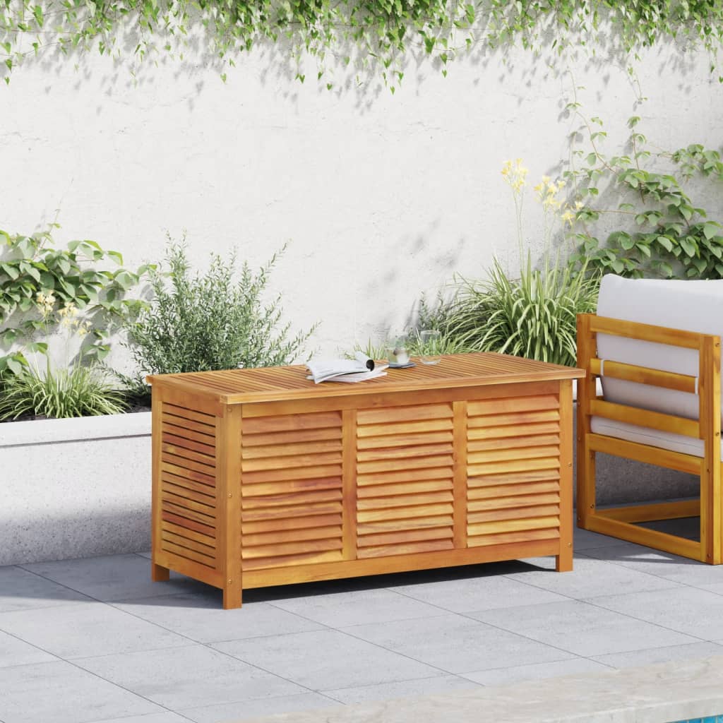 Garden Storage Box with Louver 113x50x56 cm Solid Wood Acacia