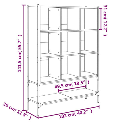 Bookcase Grey Sonoma 102x30x141.5 cm Engineered Wood